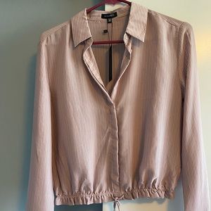 Dynamite Pink + Black Pinstripe Blouse - New with the tags!